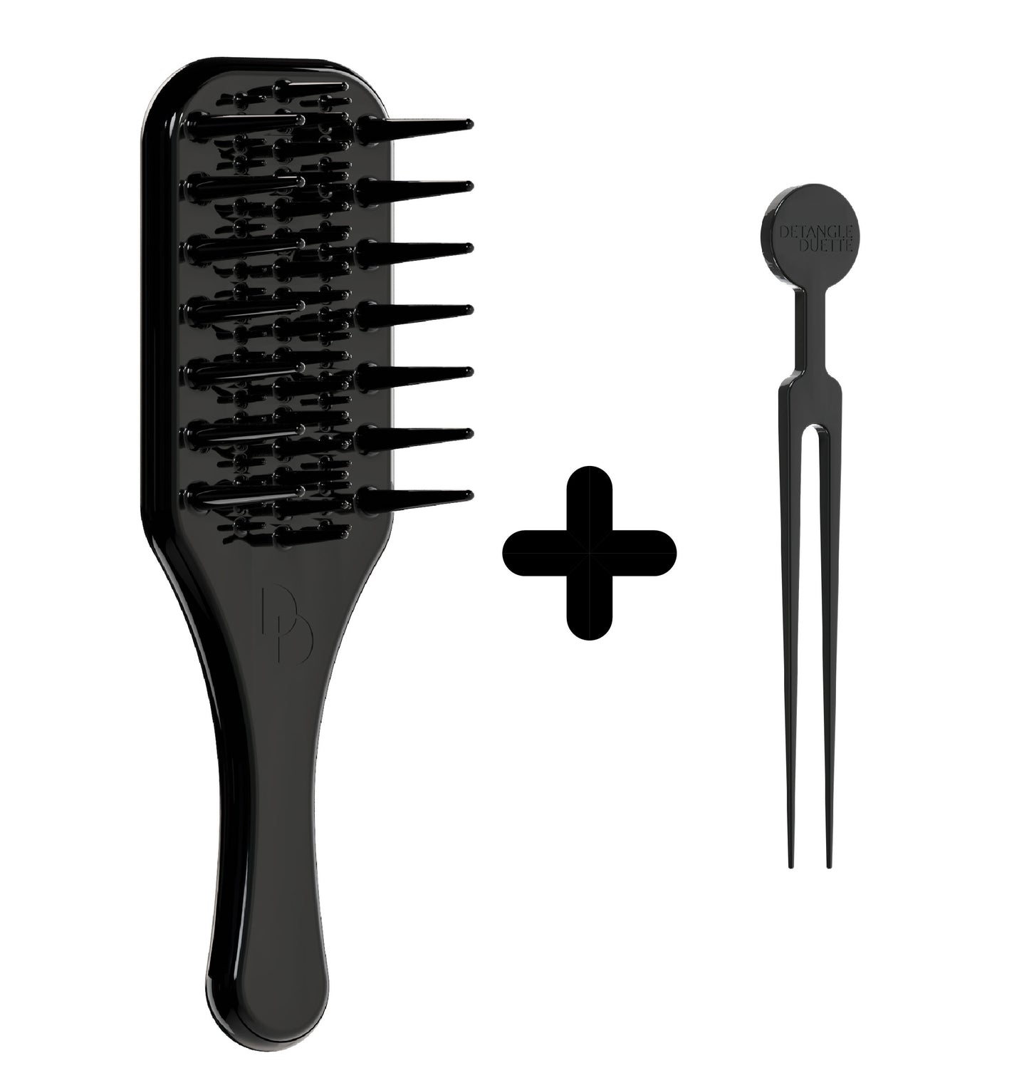 Wide Tooth Detangling Brush for Natural Curly Hair Afro Hair Bundle One (1 Detangling Brush + 1 Cleaning Tool)