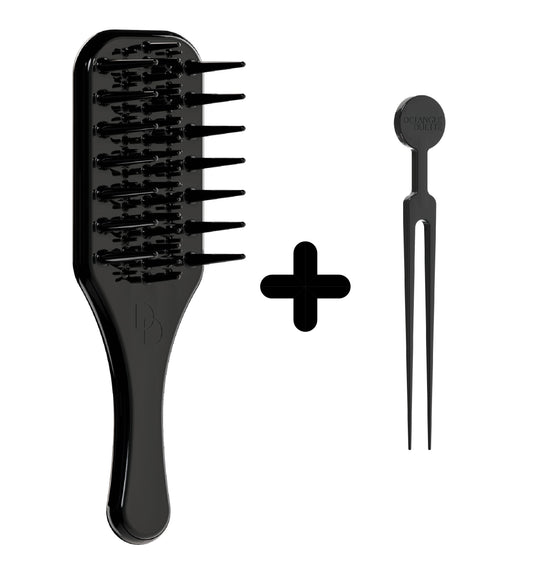 The Original Wide Tooth HairBrush Bundle One (1 Brush + 1 Cleaning Tool)