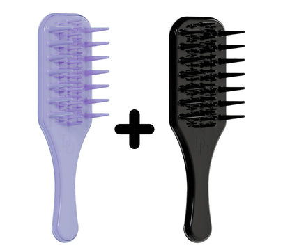 Wide Tooth Detangling Brush for Natural Curly Hair Afro Hair Bundle Two (2 Pcs)