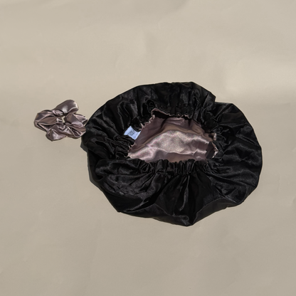 The Sleep Shield | Adjustable Satin Bonnet + Matching Satin Scrunchie