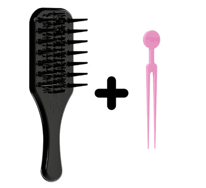 Wide Tooth Detangling Brush for Natural Curly Hair Afro Hair Bundle One (1 Detangling Brush + 1 Cleaning Tool)