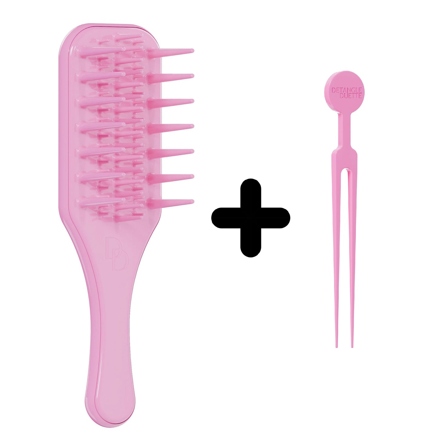 Wide Tooth Detangling Brush for Natural Curly Hair Afro Hair Bundle One (1 Detangling Brush + 1 Cleaning Tool)