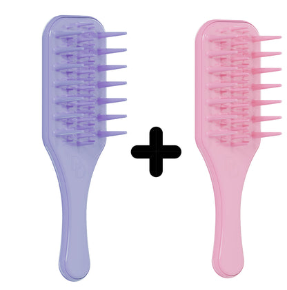 Wide Tooth Detangling Brush for Natural Curly Hair Afro Hair Bundle Two (2 Pcs)