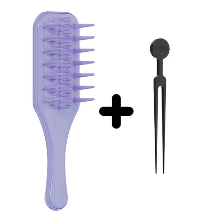 Pacote um (1 escova desembaraçadora + 1 ferramenta de limpeza)