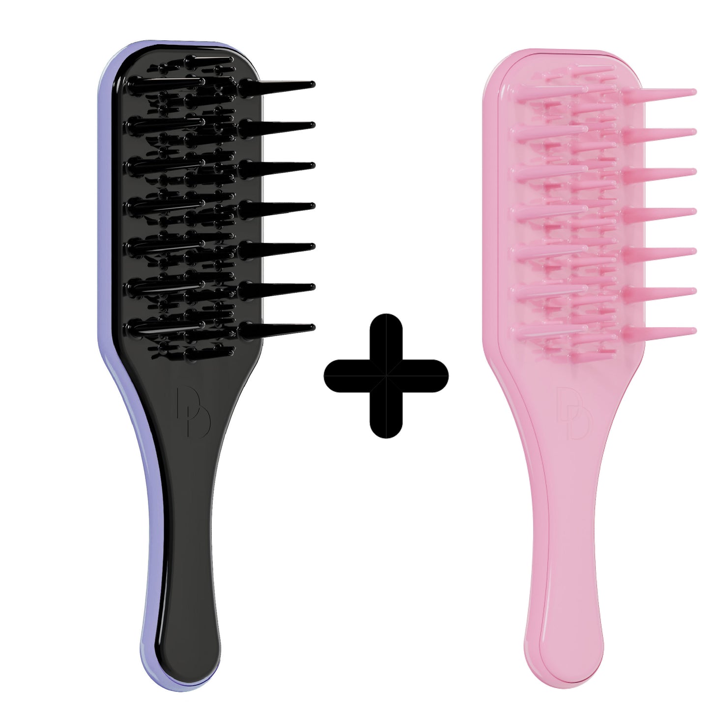 Wide Tooth Detangling Brush for Natural Curly Hair Afro Hair Bundle Two (2 Pcs)