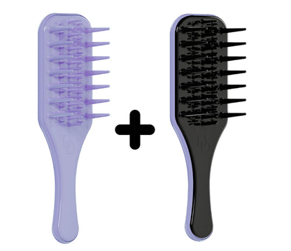 Wide Tooth Detangling Brush for Natural Curly Hair Afro Hair Bundle Two (2 Pcs)