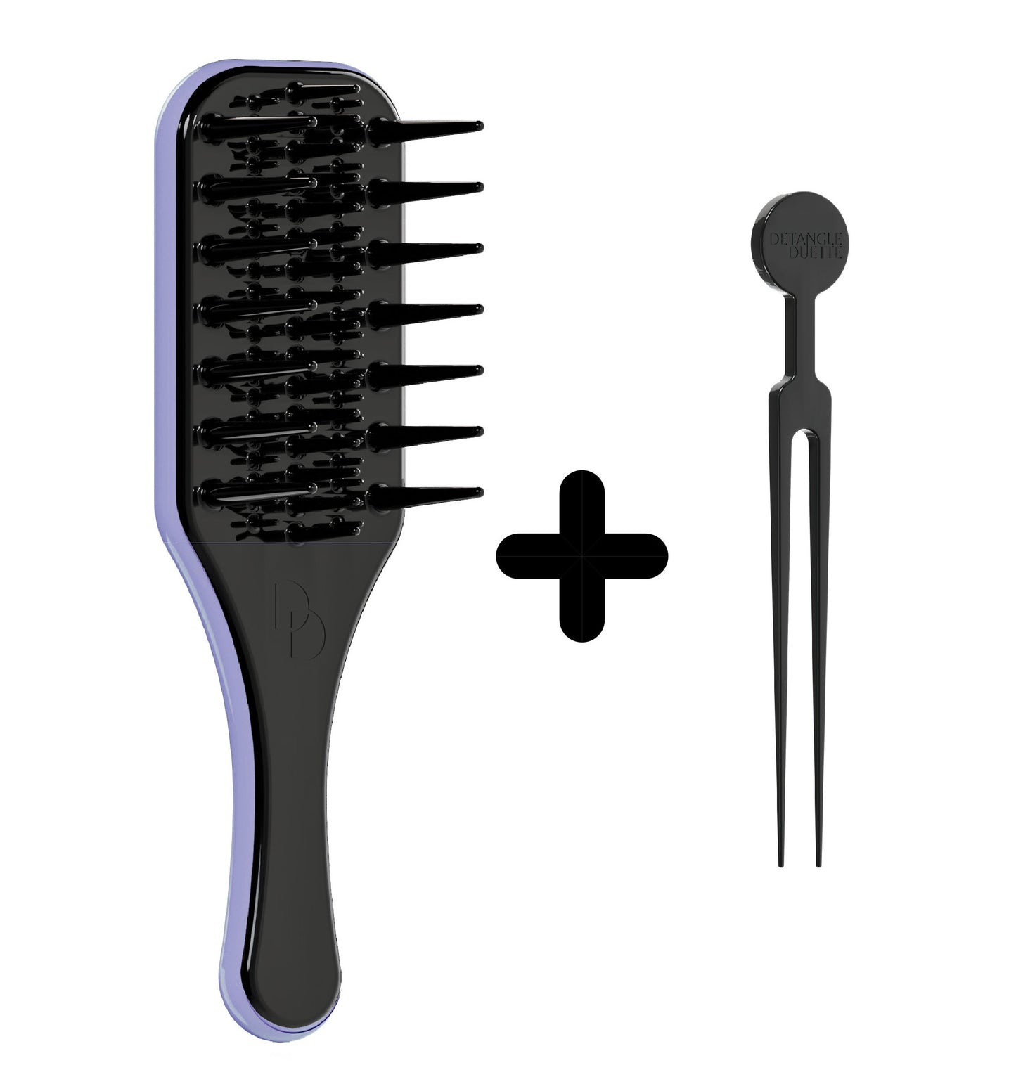 Wide Tooth Detangling Brush for Natural Curly Hair Afro Hair Bundle One (1 Detangling Brush + 1 Cleaning Tool)